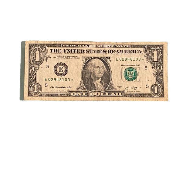 FEDERAL RESERVE Other - 2013 Star Note One Dollar Bill E02948103*  3.2M Run Very Cool  Rare Low Number